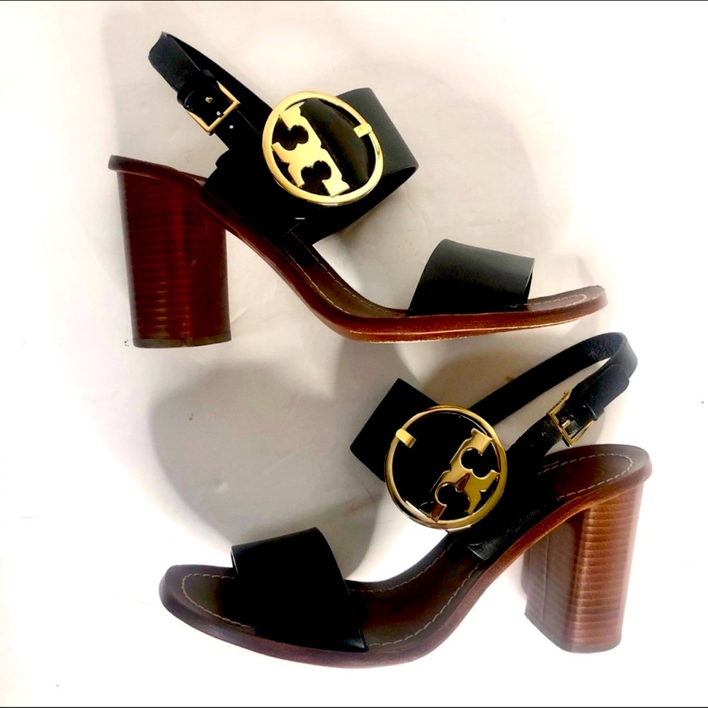 COPY - Tory Burch Black Leather Heel Sandal
